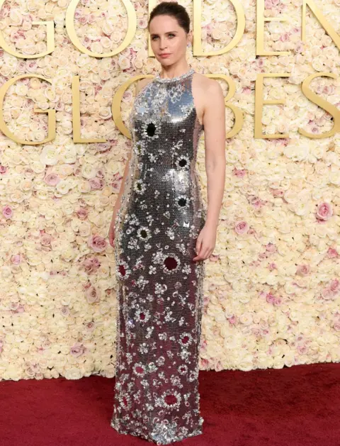 Getty Images Felicity Jones attends the 82nd Annual Golden Globe Awards at The Beverly Hilton on January 05, 2025 in Beverly Hills, California