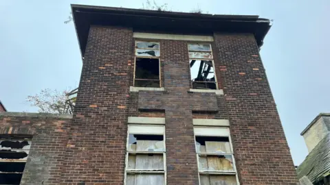 BBC/Gina Millson Exterior shot of derelict St Joseph's Orphanage, Preston