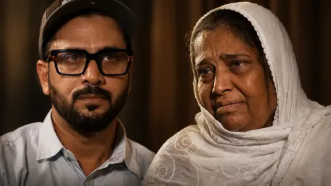 A composite of Imtiyaz Ali (left) and his mother