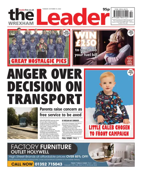 Wrexham Leader Front page of Wrexham Leader