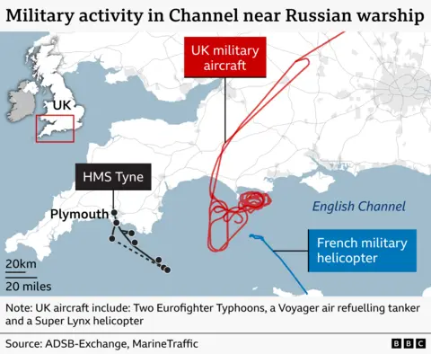 A map shows locations in and around the Channel