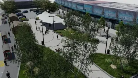 Bradford Council Artist's impression of the work in Shipley