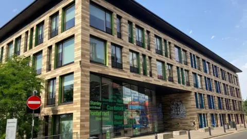 A view of the outside of Wakefield One, Wakefield Council's headquarters building.
