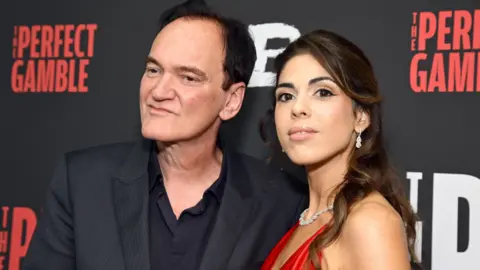 Getty Images Quentin Tarantino and Daneilla Pick attend the U.S. premiere of "The Perfect Gamble" at Harmony Gold on November 12, 2025 in Los Angeles