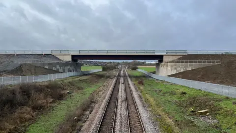 A bridge over a railway line