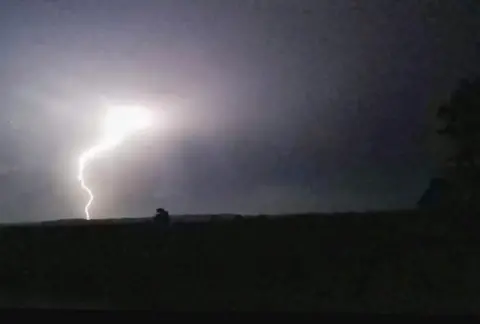 Weather Watchers/Jack March Lightning captured over Shawbury in Shropshire