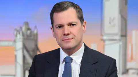 Robert Jenrick being interviewed on the BBC