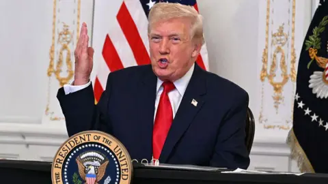 Getty Images US President Donald Trump participates in a video from his Mar-a-Lago residence in Palm Beach, Florida, on 27 November 2025.