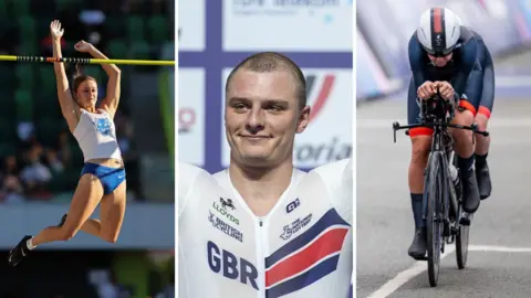 A compilation image of three athletes. 