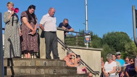Deputy Mayor Councillor Bethany Carson-Ferris and TUV leader Jim Allister