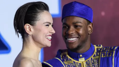 Getty Images Daisy Ridley and John Boyega attend the European premiere of "Star Wars: The Rise of Skywalker" at Cineworld Leicester Square on December 18, 2019 in London, England