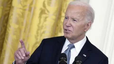 Joe Biden speaks during a Medal of Honor Ceremony at the White House in Washington on July 3