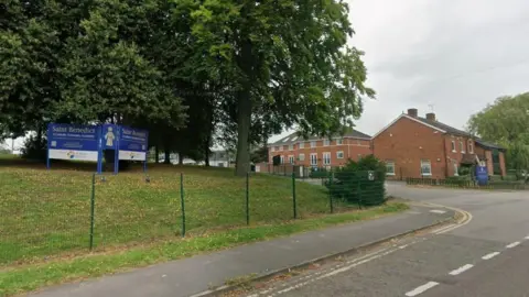 Google Streetview image of the entrance to Saint Benedict Catholic Voluntary Academy