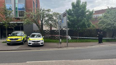 Police cordon on Bampfylde Street in Exeter