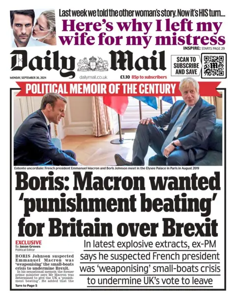 Daily Mail beforehand   leafage   for 30 September