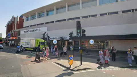 A Google Street View image showing High Street, Ealing Broadway where the collision occurred
