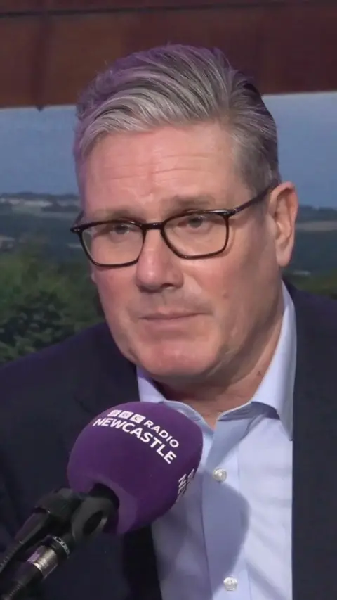 Prime Minister Sir Keir Starmer in the BBC Radio Newcastle studio.