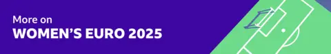 A green and purple banner displaying the words "More on Women's Euro 2025"
