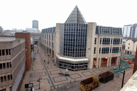 Jay Page An aerial view of the old Cardiff Library, which stands several storeys high, in the middle of the city centre.