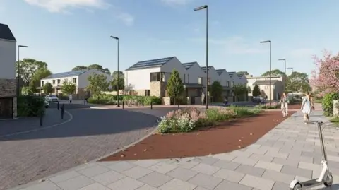 Leicester City Council An artist's impression of 53 new homes in Leicestershire