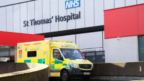 An ambulance outside St Thomas' Hospital
