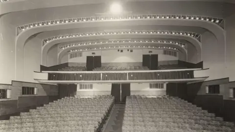 Joseph Rowntree Theatre A black and white image of a theatre auditorium in the 1930s