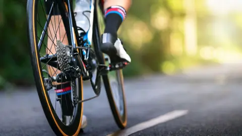 Cyclist riding a bike