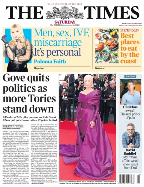 The Times: Gove quits politics as more Tories stand down