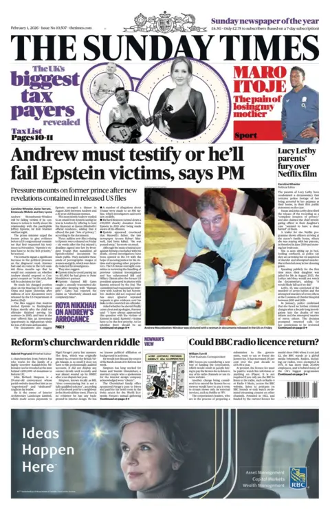 "Andrew must testify or he'll fail Epstein victims, says PM."