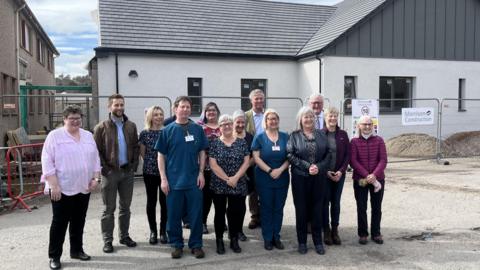 Members of staff and politicians at Grantown Health Centre