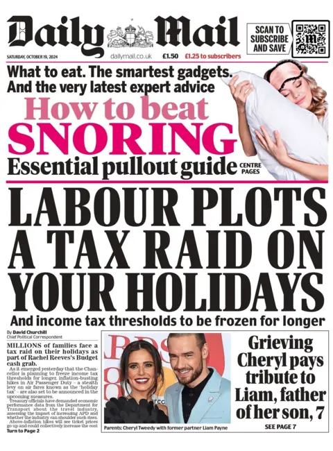 The Daily Mail's front page reads 