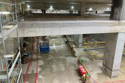 Construction work of station