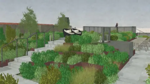 Hoot Architecture A CGI image of how the roof garden would look