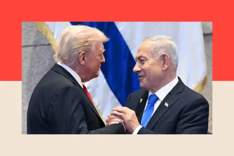 Getty Images President Trump during a meeting with Israel's Prime Minister Benjamin Netanyahu at the White House