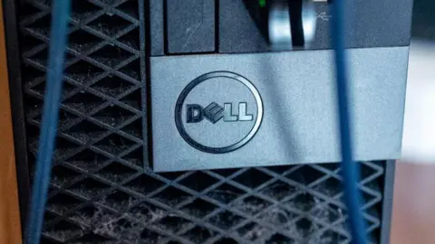 Getty Images Close up of a Dell computer