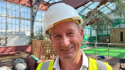 Andrew Turner/BBC Richard Barley, director of gardens at Royal Botanic Gardens at Kew, inside the Winter Gardens.
