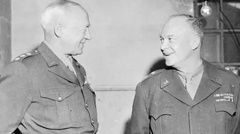 Official Photograph of US Army George Patton and Dwight D Eisenhower