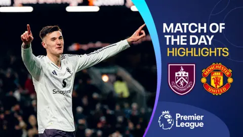 Benjamin Sesko celebrates with fingers pointed up in Manchester United kit