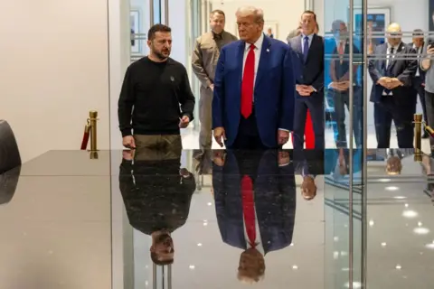 Getty Images Zelensky and Trump in an office building in New York