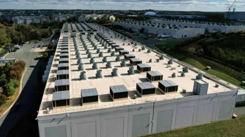 An aerial view of a data centre.