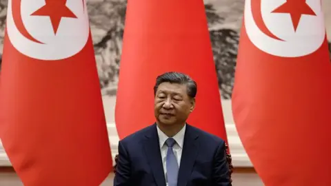 Getty Images Chinese President Xi Jinping attends a signing ceremony with Tunisian President Kais Saied (not pictured) at the Great Hall of the People on May 31, 2024 in Beijing, China