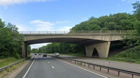 A bridge carrying the A4183 over the A34