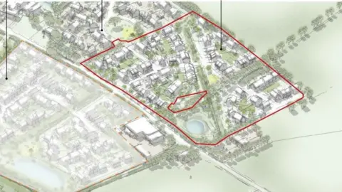 Dean Lewis Estates A plan which shows where homes would be developed on a plot of land.
