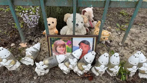 A memorial for missile strike victims.