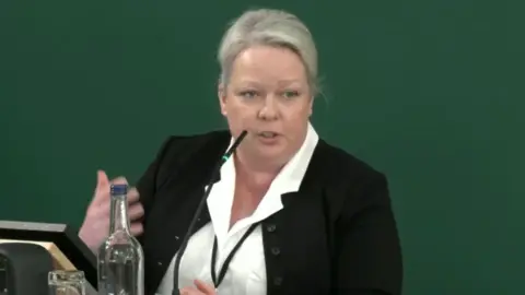 The Nottingham Inquiry Executive medical director Dr Susan Elcock, giving her evidence to the Nottingham Inquiry