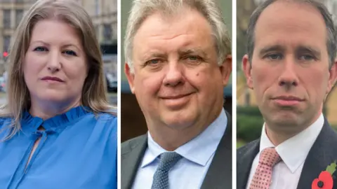 Composite picture showing photos of Donna Jones, David Sidwick and Matthew Barber