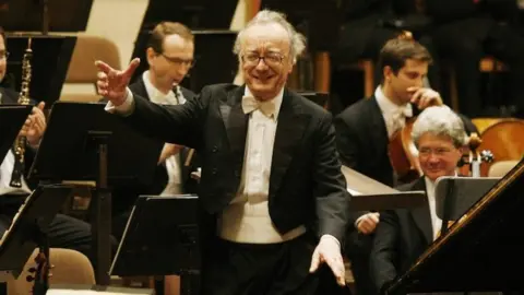 Getty Images Brendel, wearing a tux, at his last public performance in 2008