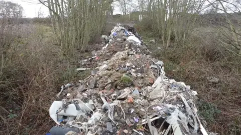 Mountain of dumped waste