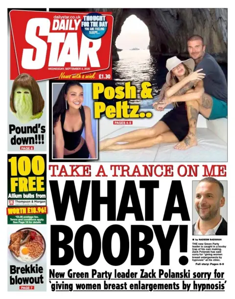 The headline on the front page of the Daily Star reads: "What a booby!"