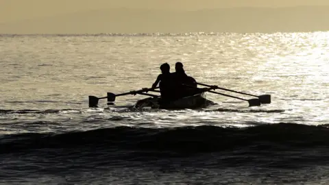 Reuters Competitors take part in the 2022 World Rowing Beach Sprint Finals, off the coast of Saundersfoot, Britain, October 16, 2022